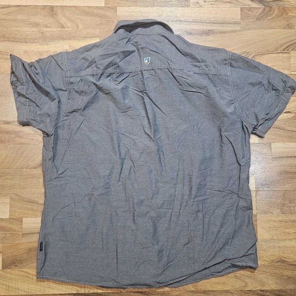 KÜHL Men’s XXL Tapered Fit Short Sleeve Button Down – Gray - Picture 6 of 8